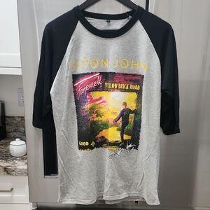 Elton John Farewell Yellow Brick Road Tour T Shirt Size Large Gray